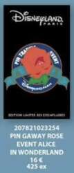 78804 - Alice in Wonderland Pin Trading Event 2024 - Rose - Disneyland Resort Paris