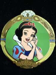 Snow White Framed Cameo with Green Background