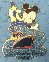 104506 - Disney Cruise Line - Mickey w/ sorcerer hat S.S. Member cruise 2008 pin - Disney Cruise Line