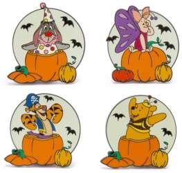 104736 - Costumed Winnie the Pooh & Friends Halloween Pumpkin Set — Full Set
