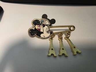 Paris Minnie Safety Pin With Eiffel Tour Parisienne