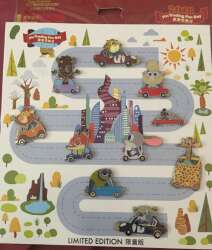 105510 - Pin Trading Fun Day 2018 - Zootopia Racing Game - Complete Set with Board - Shanghai Disney Resort