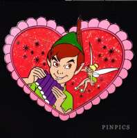 105641 - Peter Pan - Peter Pan and Tinkerbell Japan Pink Heart - Disney Store Japan