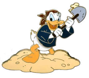 Donald Duck with a Shovel