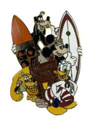 105787 - Disney's California Adventure - Paradise Pier Surfboards with Mickey, Donald, Pluto and Goofy - Disneyland Resort