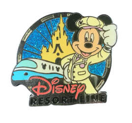 Mickey in Front of the Monorail and Castle