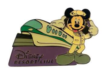 Mickey Mouse with Whistle in Front of the Monorail