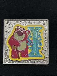 Lotso (Blue Glitter and Yellow Filigree Letter I)