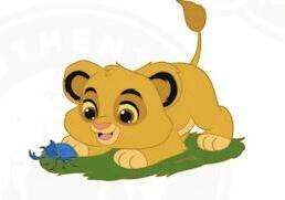 Baby Simba with Beetle
