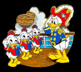 106148 - Captain's Choice - Admiral Donald with Huey, Dewey and Louie Saluting - Disney Cruise Line