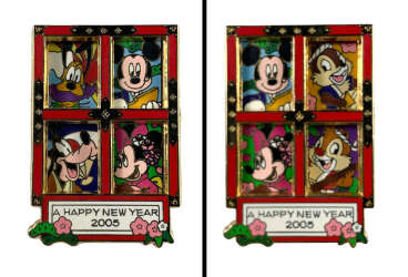 106312 - Happy New Year 2005 - Mickey, Minnie, Goofy, Pluto, Chip and Dale Slider - Tokyo Disneyland Resort