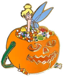 100525 - Disney Direct - Tombstone Series - Tinker Bell Sitting in a Pumpkin Bucket - Disney Store US