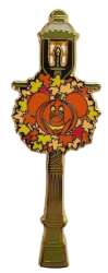 106571 - Fantasy Pin Series: grumpymeatballstudio - Mickey Jack-o-lantern Pumpkin Wreath - Lamppost - Fantasy Unlicensed