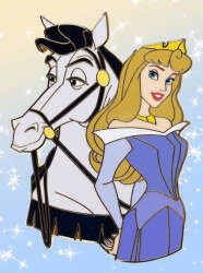 106600 - Pink A La Mode (PALM) - Enchanted Equestrian - Aurora and Samson - Disney Licensed