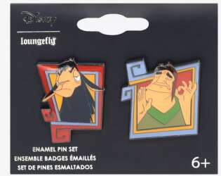 107051 - Hot Topic - Disney - The Emperor's New Groove Kuzco and Pacha Portrait Enamel Pin Set - Loungefly