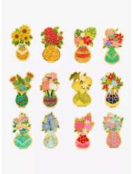 107079 - BoxLunch - Disney Princess Flower Vase Stained Glass Blind Box - Complete Set - Loungefly