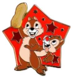 Chip and Dale with Peanut on Red Star