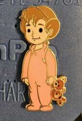 Michael with Teddy Fantasy pin by Mama Whale Pins