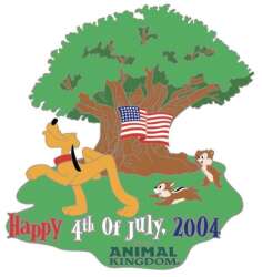 107801 - Happy 4th of July, 2004 — Pluto, Chip, and Dale at Animal Kingdom - Walt Disney World