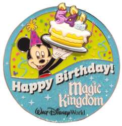 107848 - Happy 54th Birthday Magic Kingdom Celebration Button - Walt Disney World