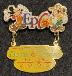 108092 - EPCOT International Flower & Garden Festival 2002 - Mickey & Minnie Dangle - Walt Disney World