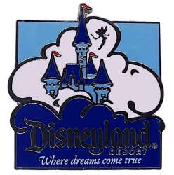 Where Dreams Come True - Blue Logo and Castle with Tinker Bell