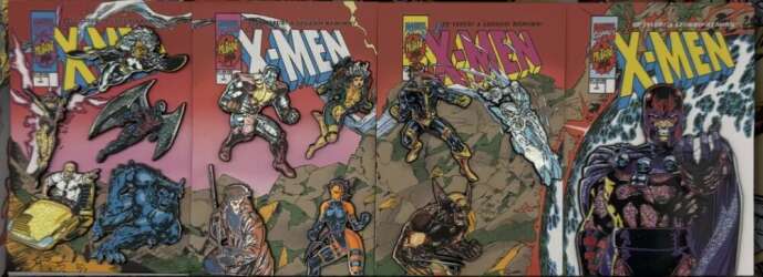 108593 - X-Men - X-Men #1 (1992) Jim Lee Connecting Glitter Cover Set - Disney Licensed
