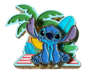 109009 - Miniso - Stitch Hawaii Metal Badge Collection - Stitch Sitting - Disney Licensed alternate image