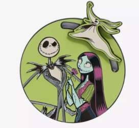 109183 - The Nightmare Before Christmas Jack & Sally Glow-in-the-Dark Sliding Enamel Pin — BoxLunch Exclusive - Jack & Sally - Loungefly