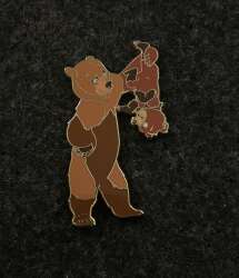 109243 - Brother Bear Fantasy Pin by onlyhappythings - Kenai Holding Koda Upside Down - Fantasy Unlicensed