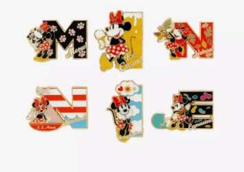Minnie Mouse Letters Complete 6 Pin Set