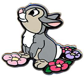 Bambi and Thumper on Flowers 2 Pin Set - Thumper on Flowers ONLY