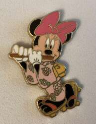 Minnie in Pink Kimono Playing Flute