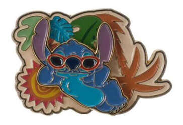 109774 - Miniso - Stitch Hawaii Metal Badge Collection - Stitch with sunglasses - Disney Licensed