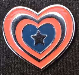 109795 - Marvel Avengers Trio Heart Enamel Pin Set - Captain America - Disney Licensed