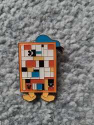 Donald holding artwork