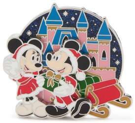 Festive Mickey and Minnie with Castle and Sleigh 2025