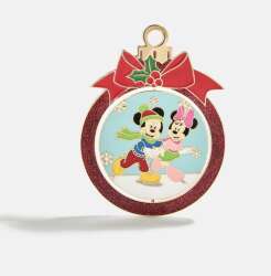 110659 - Baublebar - Holiday 2025 - Mickey & Minnie Mouse Reversible Christmas Pin - Disney Licensed