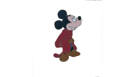 110816 - Fantasia Sorcerer's Apprentice 5 Pin Framed Set - Mickey smiling coyly at Yen Sid - Disney Store US