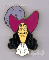 111761 - Disney Store - Jumbo Bust Pin Set - Captain Hook - Face - Jumbo - Disney Store US