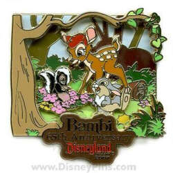 Bambi, Thumper and Flower in the Woods - Triple Layer pin