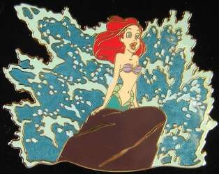 12828 - The Little Mermaid - Ariel on Rock Jumbo Pin - Disney Auctions