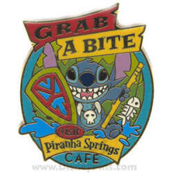 13308 - Map and Mini Pin GWP: Jungle Cruise - Grab A Bite - Piranha Springs Cafe - Stitch - Disneyland Resort