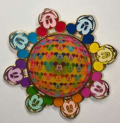 13953 - Pin of the Month - Featured Artist Series - Richard Sznerch - Circle of Mickey Faces - Walt Disney World