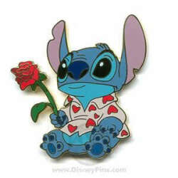 1696 - Valentine's Day - 2007 - Stitch in Heart Shirt with Rose - Disneyland Resort Paris alternate image