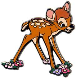 Bambi and Thumper on Flowers 2 Pin Set - Bambi on Flowers ONLY
