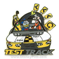 Donald, Goofy and Pluto Riding Test Track