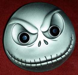 7707 - The Nightmare Before Christmas - Jack Skellington Jeweled Sculpted Pewter Face with