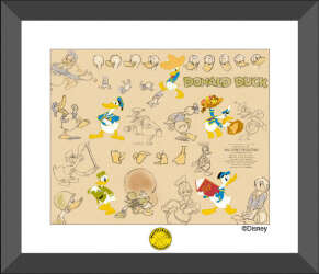 23668 - Journey Through Time Pin Event 2003 - Donald Through Time Model Sheet Framed Set - Walt Disney World