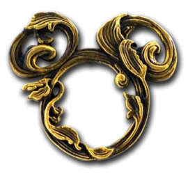 Mickey Icon Sculpted Gold Bronze Leaves / Vine